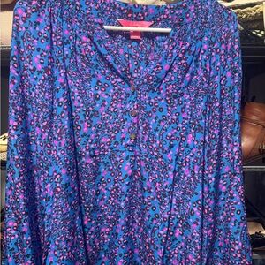 Lilly Pulitzer Blue and Pink Patterned Elsa Top